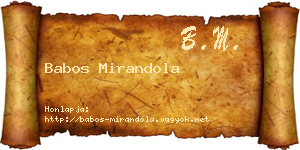 Babos Mirandola névjegykártya